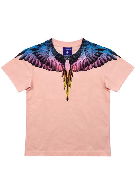 Pink cotton T-shirt for girls MARCELO BURLON | S6CMJGTH071ROSA